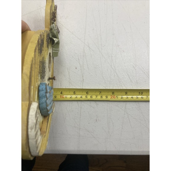 Vtg Handmade Cat Bird House Folk Art Primitive Whimsical Wood Blue Bird - Picture 9 of 11